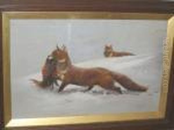 A Brace Of Poachers Oil Painting by Charles Whymper