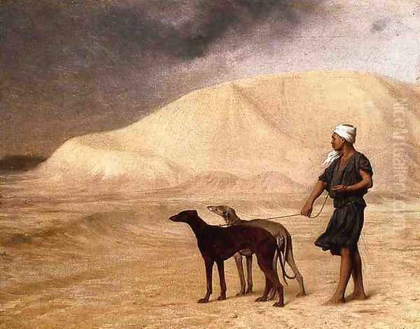 Team of Dogs in the Desert Oil Painting by Jean-Leon Gerome