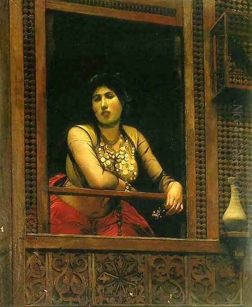 Woman at Her Window Oil Painting by Jean-Leon Gerome