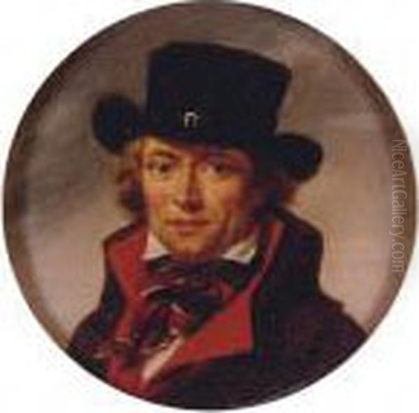 Portrait Of A Man, Possbily A Self-portrait Oil Painting by Jean-Baptiste Jos. Wicar