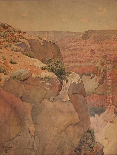 Hopi Point On The West Rim Of The Grand Canyon Oil Painting by Gunnar M. Widforss