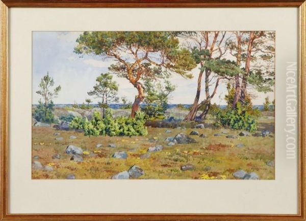 Kustlandskap Oil Painting by Gunnar M. Widforss