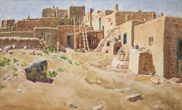 Pueblos Oil Painting by Gunnar M. Widforss