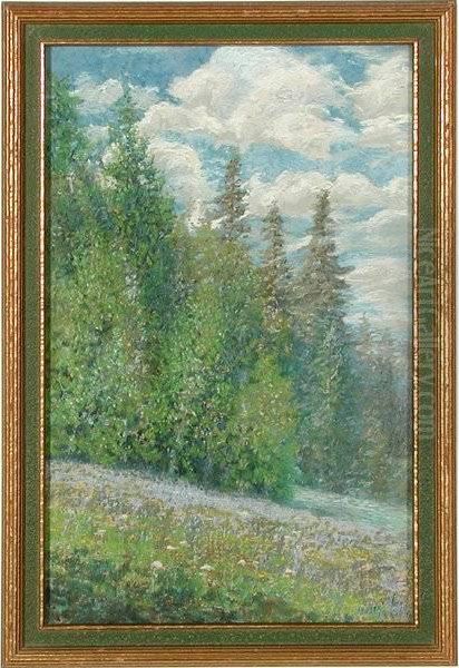 High Mountain Forest Landscape Oil Painting by Gunnar M. Widforss