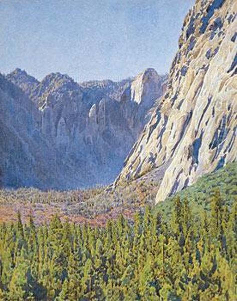 Forested Canyon Oil Painting by Gunnar M. Widforss