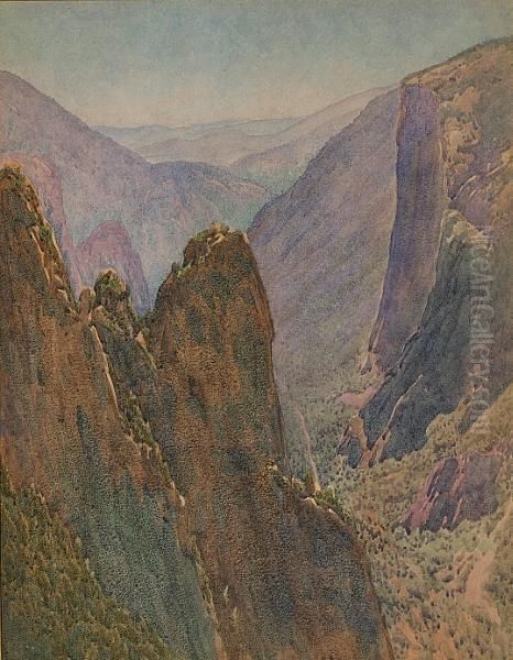 Canyon Point Oil Painting by Gunnar M. Widforss