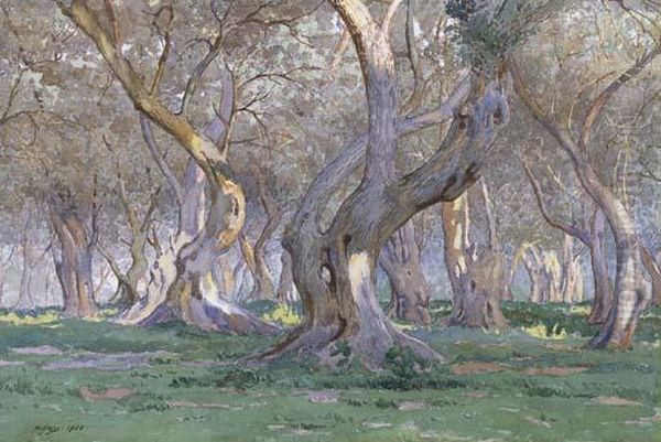 Oak Grove Oil Painting by Gunnar M. Widforss