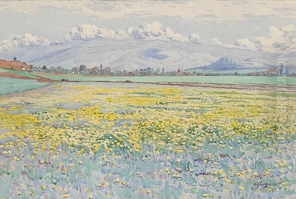 A Field Of Wildflowers, 1914 Oil Painting by Gunnar M. Widforss