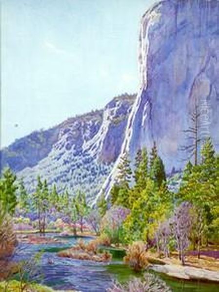 El Capitan - Yosemite Valley Oil Painting by Gunnar M. Widforss