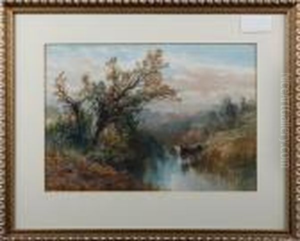 River Bovey Oil Painting by William Widgery