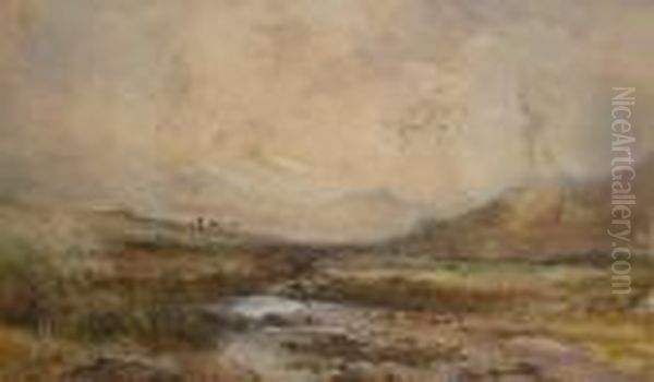 A Moorland View Oil Painting by William Widgery