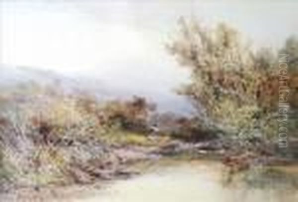 A Moorlandstream Oil Painting by William Widgery