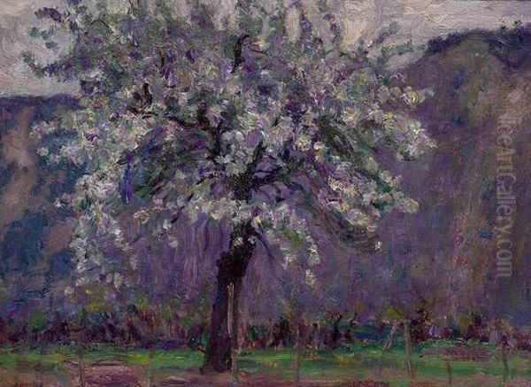 Spring Landscape Oil Painting by David O. Widhopff