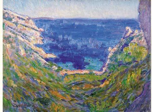 Mediterranean Coast Oil Painting by David O. Widhopff