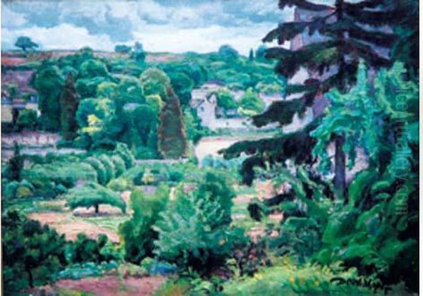 Paysage De Touraine Oil Painting by David O. Widhopff