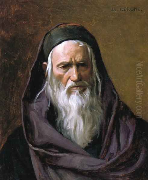 Portrait of a Shephardi Oil Painting by Jean-Leon Gerome