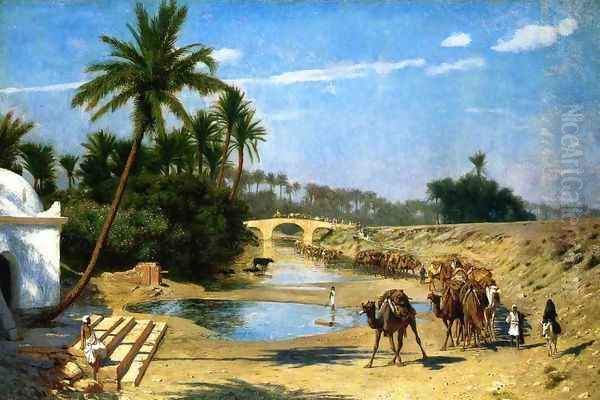 Landscape - Caravan Oil Painting by Jean-Leon Gerome