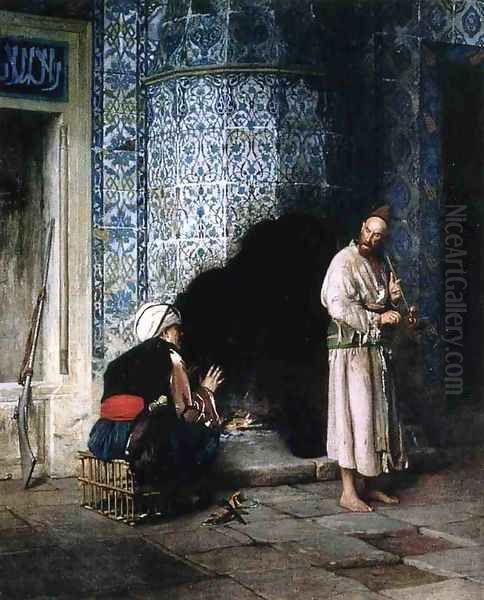 Conversation by the Fire Oil Painting by Jean-Leon Gerome