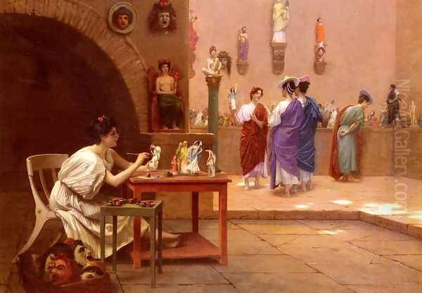 Sculpture Vitam Insufflat Pittura (or Atelier de Tanagra (Tanagra Workshop)) Oil Painting by Jean-Leon Gerome