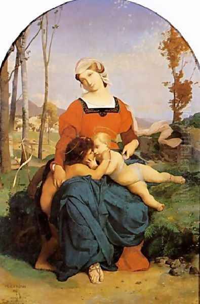 The Virgin, the Infant Jesus and St John Oil Painting by Jean-Leon Gerome