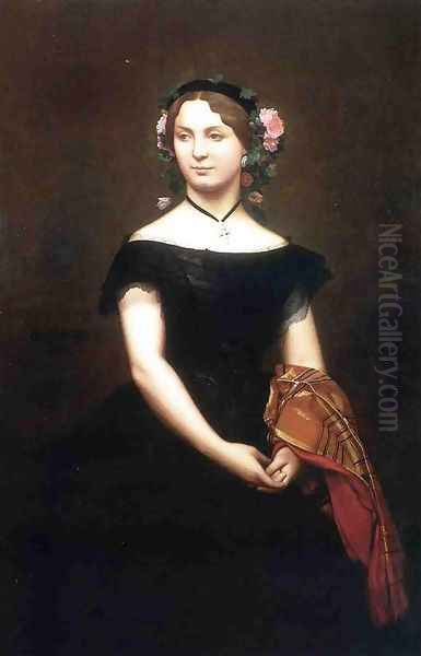 Portrait of Mlle Durand (or Madame Duvergier) Oil Painting by Jean-Leon Gerome