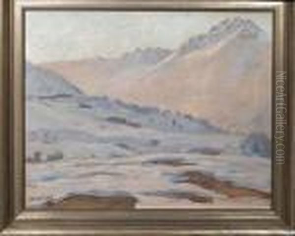 Winterliche Gebirgslandschaft. 1930. Oil Painting by Hans Beat Wieland