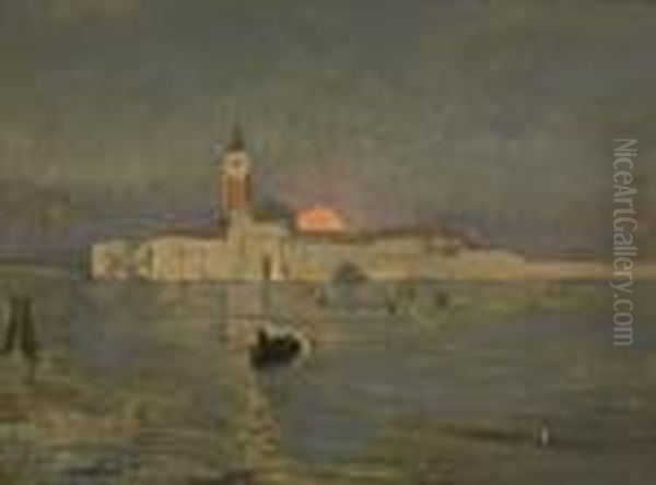 Insel In Der Lagune Von
 Venedig. Oil Painting by Manuel Wielandt