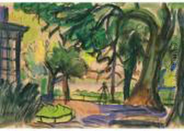 Solitude-park, Basel Oil Painting by Walter Kurt Wiemken