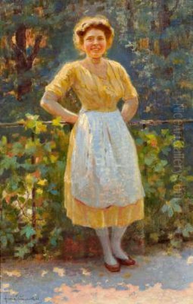 Junge Frau Im Sonnenschein Oil Painting by Franz Wiesenthal