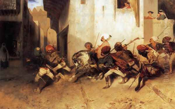 The Janissaries Patrol Smyrna Oil Painting by Jean-Leon Gerome