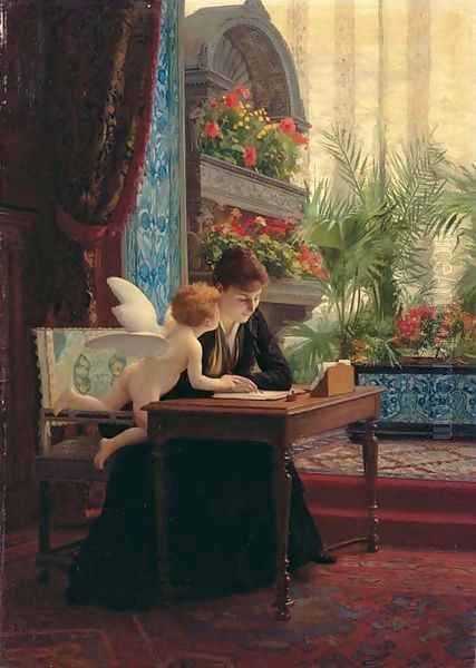 La Lettre d'amour (The love letter) Oil Painting by Jean-Leon Gerome