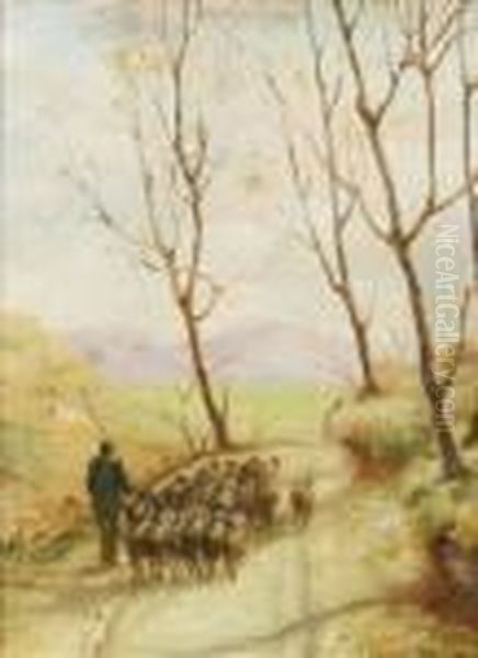 Spring Gathering Oil Painting by John Carleton Wiggins