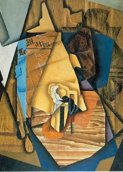 A Man In A Cafe Oil Painting by Juan Gris