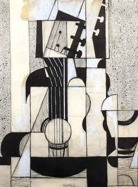 Still Life with Guitar Oil Painting by Juan Gris