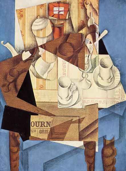 Breakfast Oil Painting by Juan Gris