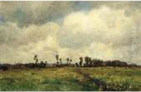 A Landscape In The Late Summertime Oil Painting by Jan Hillebrand Wijsmuller