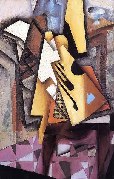 Guitar On A Chair Oil Painting by Juan Gris