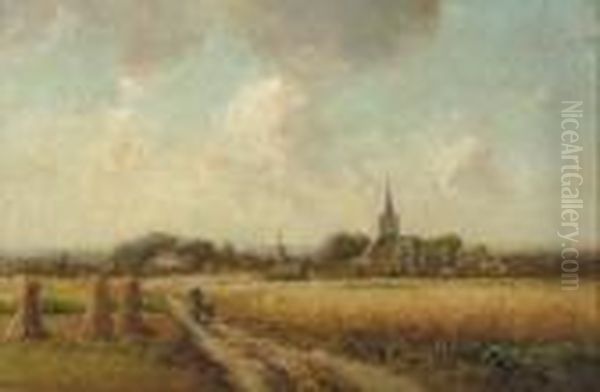 Summer: The Outskirts Of Ede, Seen From The Paaschberg Oil Painting by Jan Hillebrand Wijsmuller