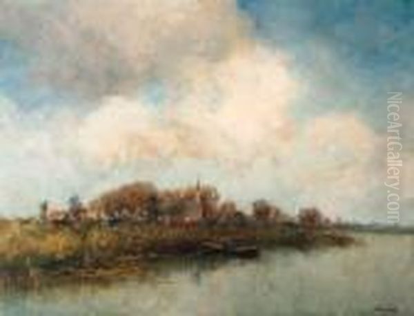 Landscape Near Noorden Oil Painting by Jan Hillebrand Wijsmuller