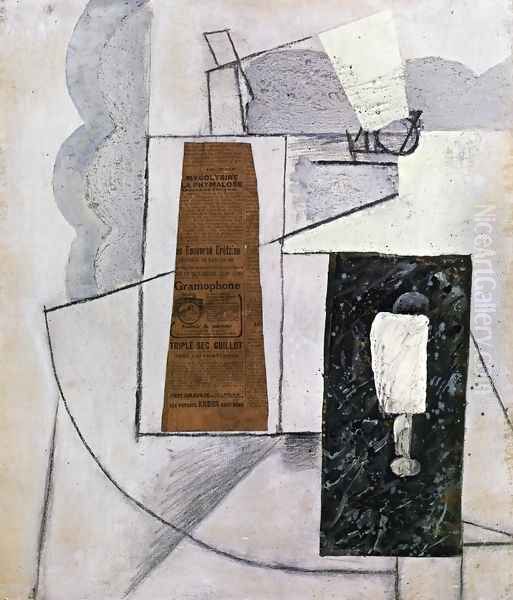 Bottle and Glass I Oil Painting by Juan Gris