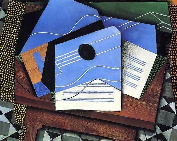 Guitar On A Table Oil Painting by Juan Gris