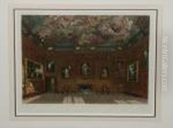 The Chapel, Hampton Court And Conservatory, Carlton House Oil Painting by Charles Wild