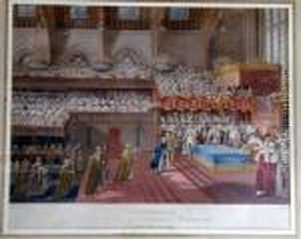 Procession Of The Dean And Prebendaries Of Westminster Oil Painting by Charles Wild