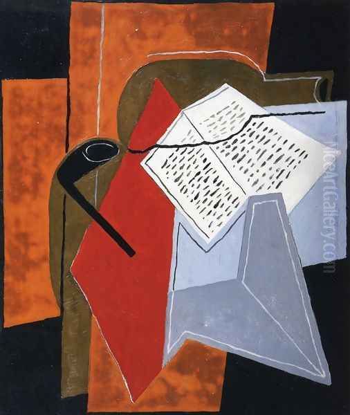 Bowl and Book Oil Painting by Juan Gris