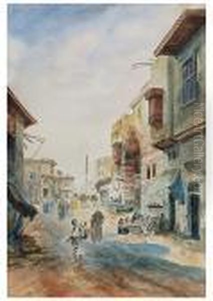 Basar Mit Zahlreichen Handlern Oil Painting by Charles Wilda