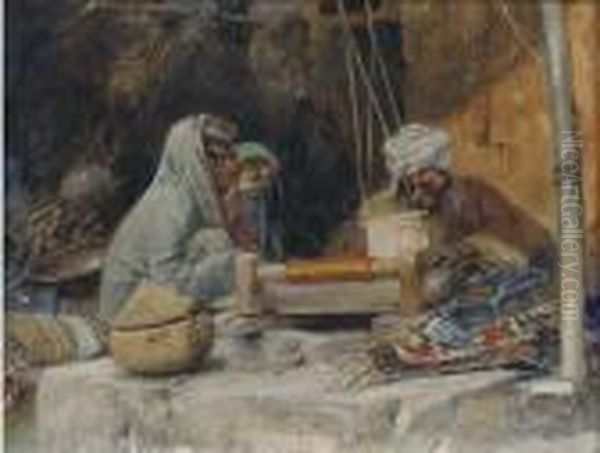 The Carpet Weaver Oil Painting by Charles Wilda