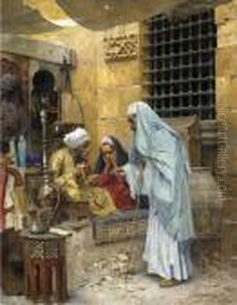 In The Bazaar Oil Painting by Charles Wilda