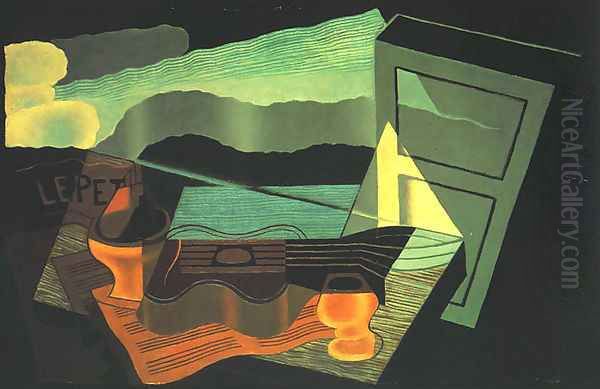 View across the Bay Oil Painting by Juan Gris