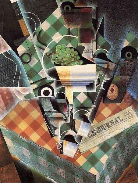 Still Life With Checked Tablecloth Oil Painting by Juan Gris