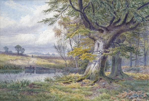 The Edge Of Thewood, A Summer Scene With Figures And Rabbit Oil Painting by William Wilde